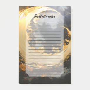 Schwarzes Gold Abstrakt Wirbel Modern Mond Post-it Klebezettel