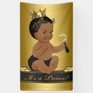 Schwarzes Gold Afroamerikanischer Prinz Junge Baby Banner