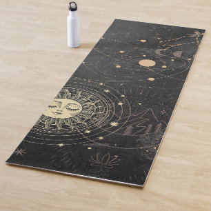 Schwarzes Gold Astrologisches Muster Yogamatte