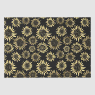 Schwarzes Gold Blumenzapier Seidenpapier