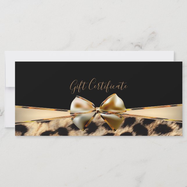 Schwarzes Gold Bogen Leopard Gepard Geschenkgutsch (Vorderseite)