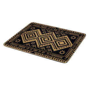 Schwarzes Gold Boho Abstracte Oberflächenstruktur Schneidebrett