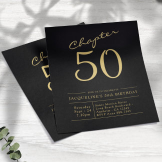 Schwarzes Gold Budget 50. Geburtstag Einladung Flyer
