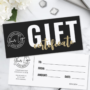 Schwarzes Gold Business Logo-Geschenkgutschein