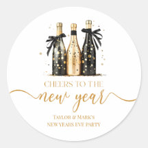 Schwarzes Gold Champagner Prost Silvesterparty