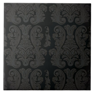 Schwarzes Gold Damask Klasse Royal Style Tile Fliese
