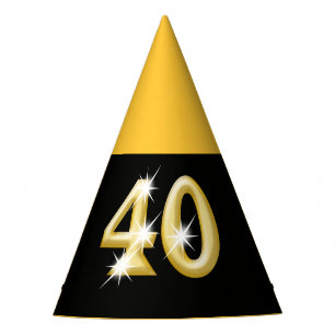 schwarzes Gold des 40. fortieth Geburtstages Partyhütchen