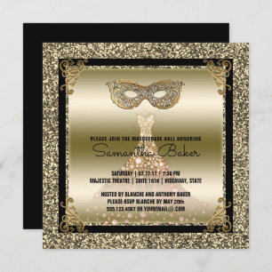 Schwarzes Gold des Bonbon-16 der Maskerade-  16. Einladung