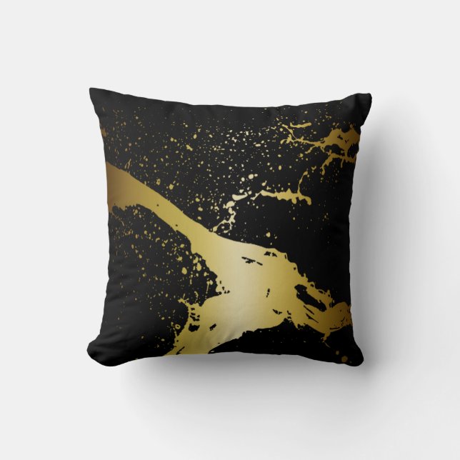 Schwarzes Gold des Kissen (Vorderseite)