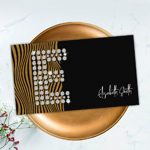 Schwarzes Gold-Diamant-Initial E-Social-Media-Mono Visitenkarte