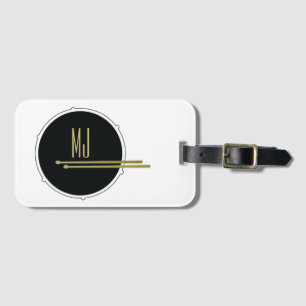 Schwarzes Gold Drummer Monogramm Gepäckanhänger