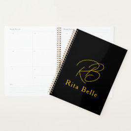 Schwarzes Gold Eleganter Benutzername Planer