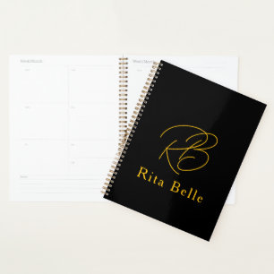 Schwarzes Gold Eleganter Benutzername Planer