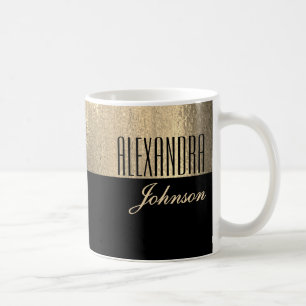 Schwarzes Gold Eleganter Name Kaffeetasse