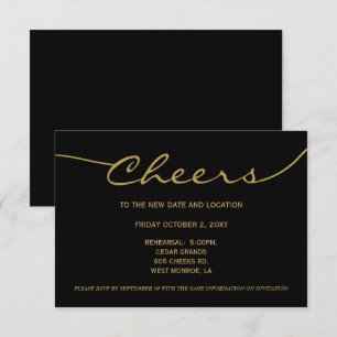Schwarzes Gold Elegantes Drehbuch Einladung