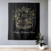 Schwarzes Gold Elegantes Florales 80 & Fabelhaftes