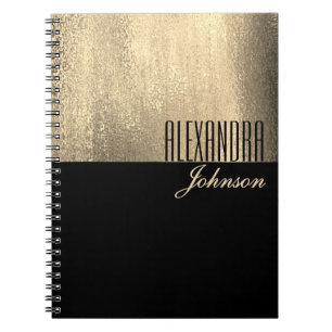 Schwarzes Gold Elegantes Namen Notizbuch Journal Notizblock