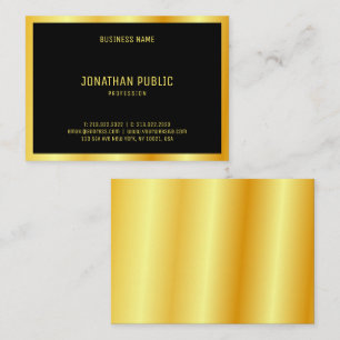 Schwarzes Gold Elegantes Personalisiertes Template Visitenkarte