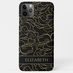 Schwarzes Gold Floral Personalisiert Case-Mate iPhone Hülle