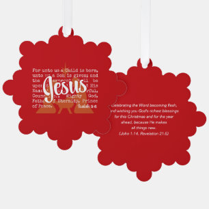 Schwarzes Gold FÜR UNS IST JESUS Weihnachten Ornament Karte