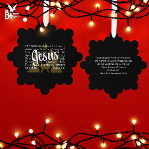 Schwarzes Gold FÜR UNS IST JESUS Weihnachten Ornament Karte