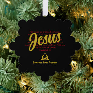 Schwarzes Gold FÜR UNS JESUS Weihnachten Ornament Karte