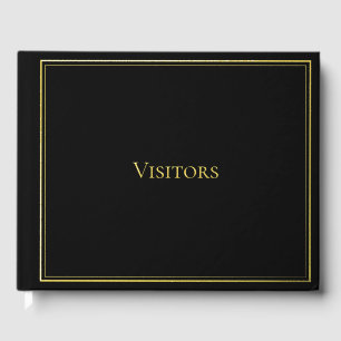 Schwarzes Gold-Gästebuch zum Unterschreiben Besuch Gästebuch