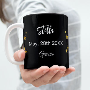 Schwarzes Gold Gemini Sternkonstellation Geburtsta Kaffeetasse