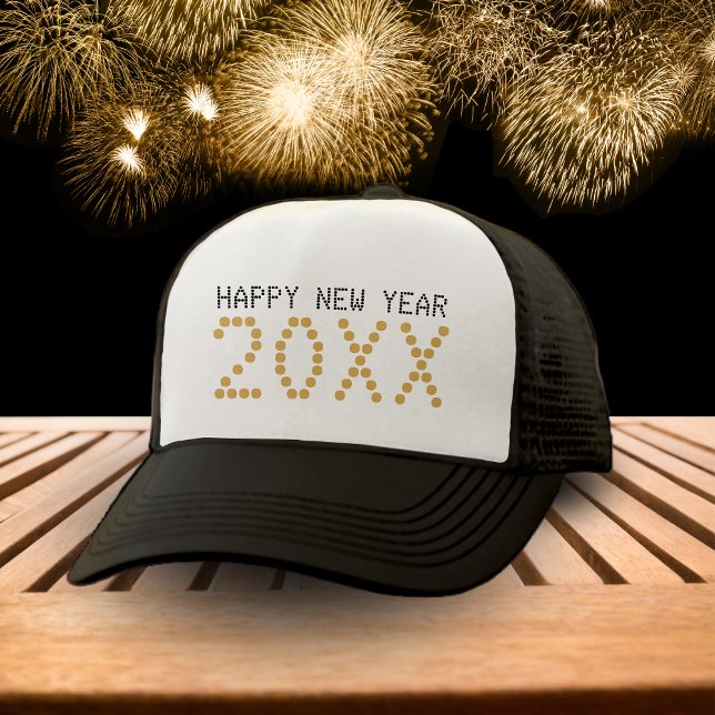 Schwarzes & Gold - Glück im neuen Jahr 2024 Truckerkappe (Black & Gold Happy New Year 2024 Trucker Hat)