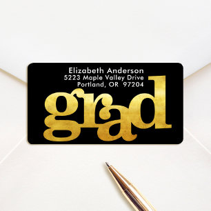 Schwarzes Gold Grad Fettschrift Minimal Adresse Adressaufkleber