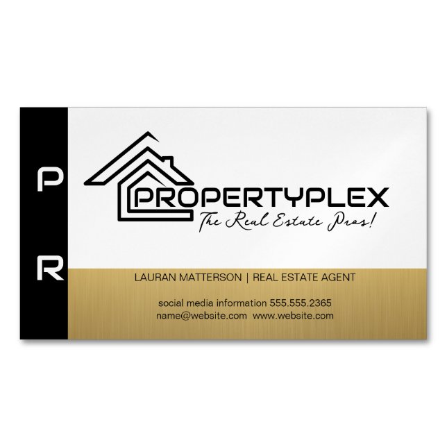 Schwarzes Gold | HausLogo Magnetische Visitenkarte (Vorderseite)