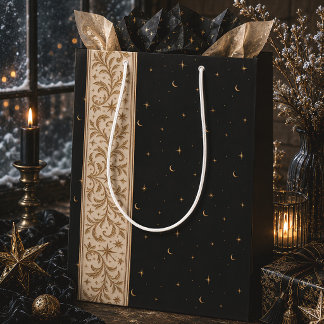 Schwarzes Gold Himmlische Botanische Wintersonnenw Mittlere Geschenktüte
