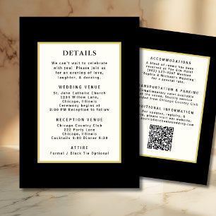 Schwarzes Gold-Hochzeitsdetails Vorlage QR-Code