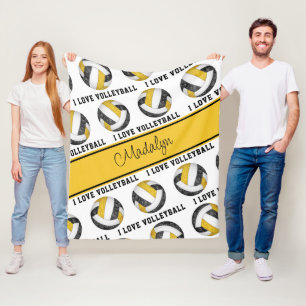 Schwarzes Gold I Liebe Volleyballtextmuster Fleecedecke