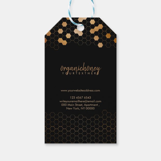 Schwarzes Gold Imker Honig Bienenwachs Honigwabe Geschenkanhänger (Vorderseite)