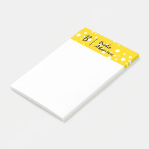 Schwarzes Gold Initialen-Monogramm, Trendiges Eleg Post-it Klebezettel