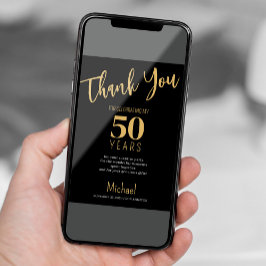 Schwarzes Gold jedes Alters Geburtstagsparty danke Einladung