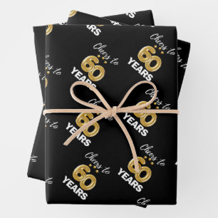 Schwarzes Gold jubelt auf 60 Jahre Geburtstag Geschenkpapier Set