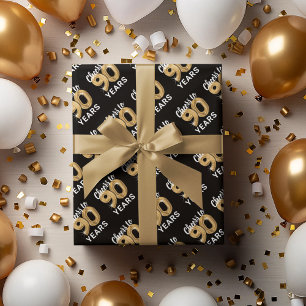 Schwarzes Gold jubelt auf 90 Jahre Geburtstag Geschenkpapier Set