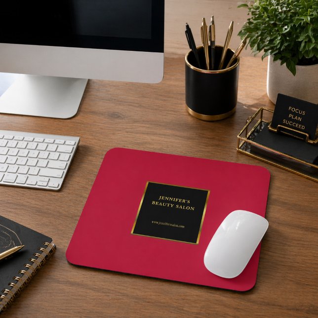 Schwarzes Gold Kardinalrot Werbe-Profimodell Mousepad (Black gold and cardinal red promotional professional mouse pad. )