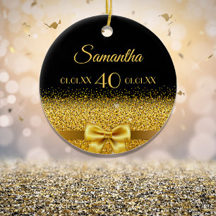 Schwarzes Gold Keramik Ornament