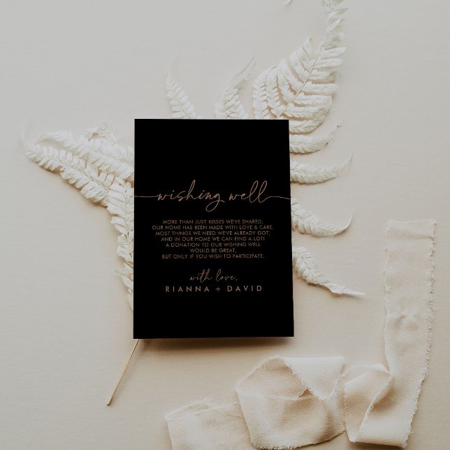Schwarzes Gold Klassisches Hochzeitswünschen gut Begleitkarte (Von Creator hochgeladen)
