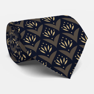 Schwarzes Gold Lotus Vintage Ethnomuster Krawatte