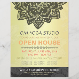 Schwarzes Gold Mandala YOGA Massage-Therapie Open Flyer