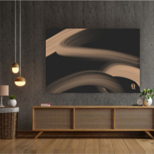 Schwarzes Gold Minimalismus Abstract Leinwanddruck