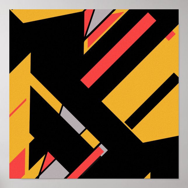 Schwarzes Gold mit rotem grauem MCM-ähnlichem Diag Poster (Vorne)