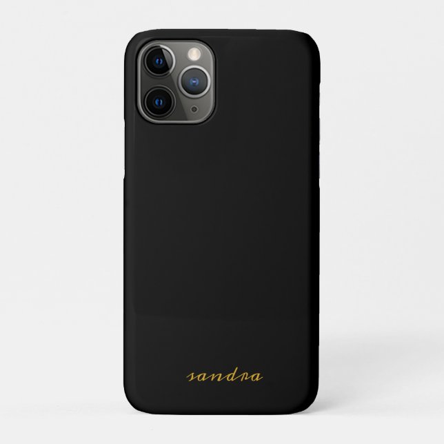 Schwarzes Gold Modern Chic Schrift Girly Monogramm Case-Mate iPhone Hülle (Rückseite)