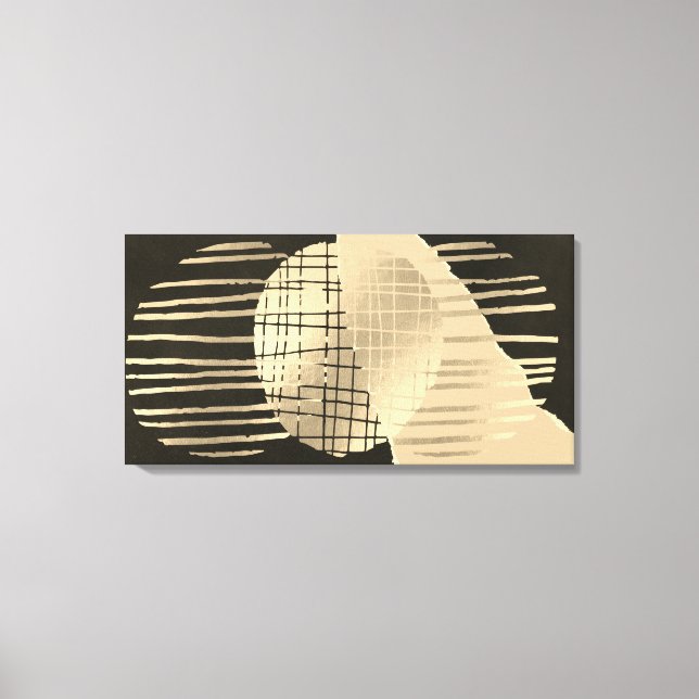 Schwarzes Gold Moderne Abstrakte Canvas-Leinwand Leinwanddruck (Vorderseite)