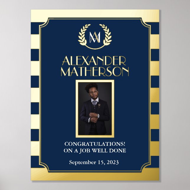 Schwarzes Gold Moderne Foto Glückwünsche gut gemac Foliendrucke (Vorderseite)