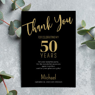 Schwarzes Gold moderne Typografie Meilenstein Gebu Dankeskarte